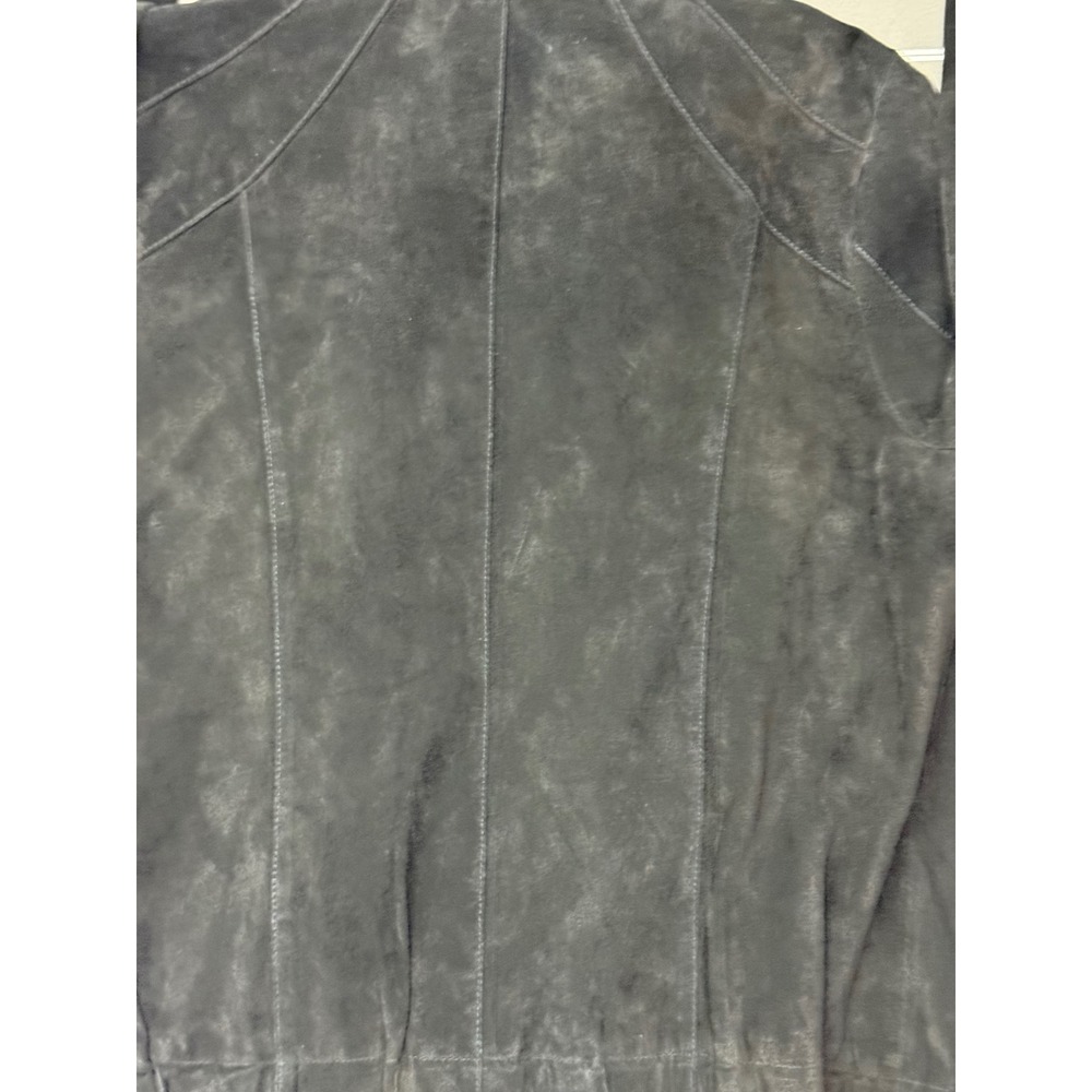 Dennis Basso Black Suede Bomber Jacket L luxury maximalist grunge business - Picture 11 of 14